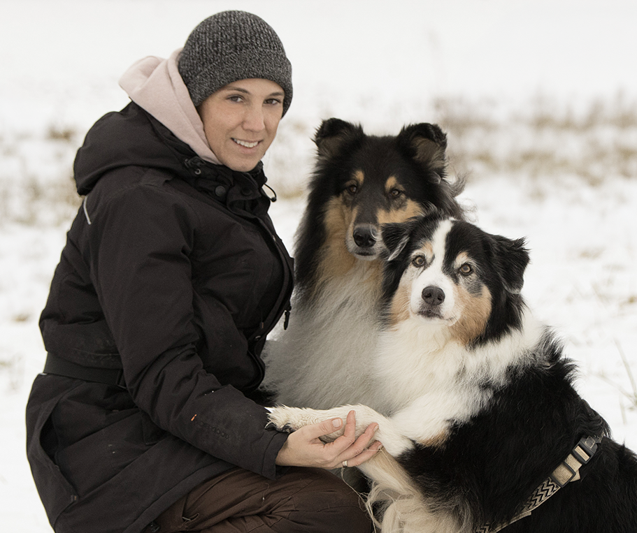 Bettina Meidlinger mit ihren Hunden